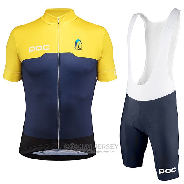 2017 Cycling Jersey Sweden Yellow and Blue Short Sleeve and Bib Short